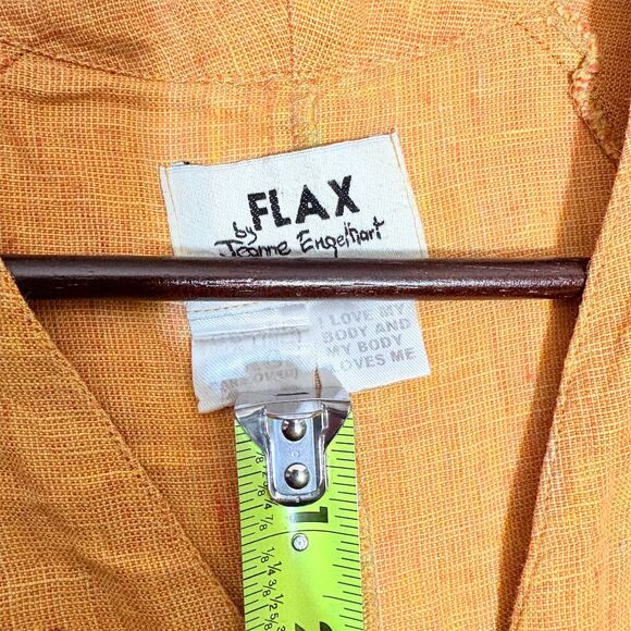 Flax Womens Yellow Linen Maxi Dress Size Large - Picture 10 of 11